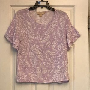 Roebuck & Co. purple short sleeve blouse size medium